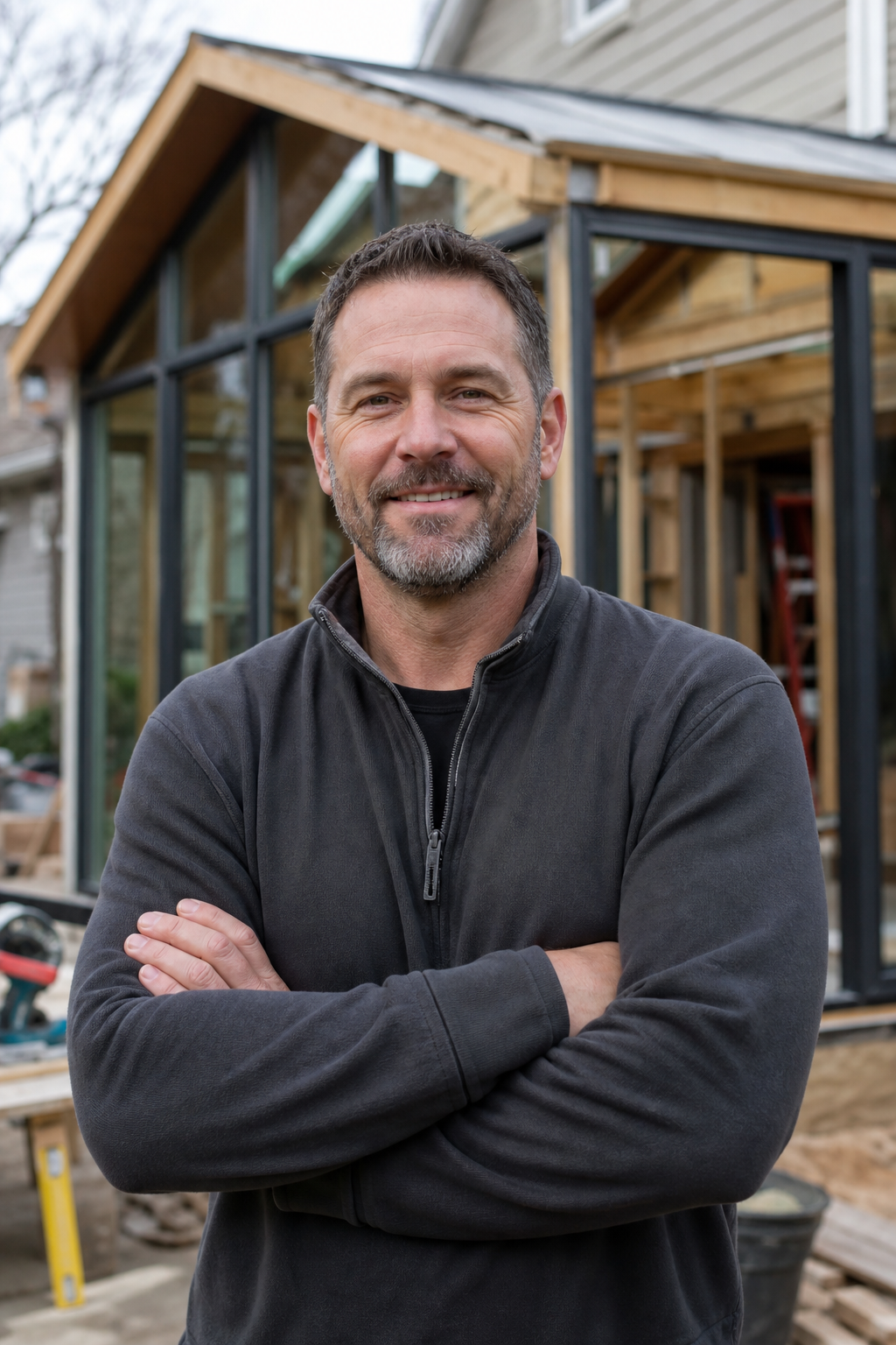 Derek Coleman, owner of Coleman Sunrooms, on a Charlotte job site